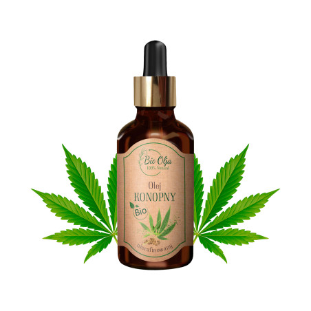 Olej konopny nierafinowany 50 ml BIO z pipetą – BioOlja