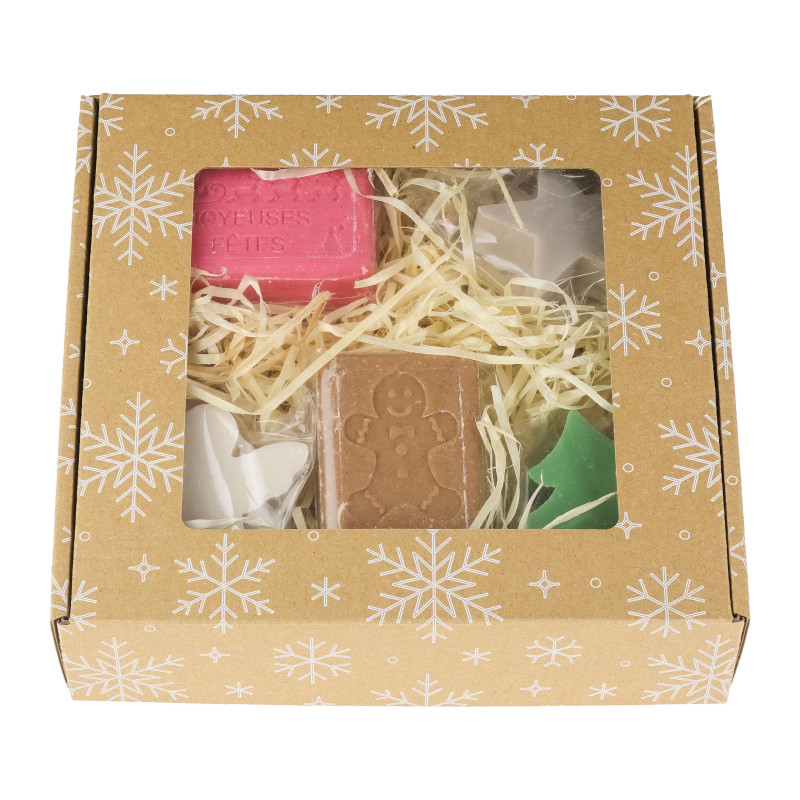 Zestaw mydeł świątecznych Foufour w pudełku z okienkiem Zestaw mydeł świątecznych Foufour w pudełku z okienkiem