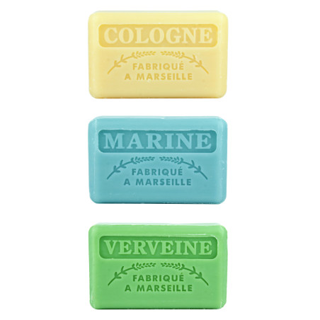 Zestaw mydeł marsylskich 3x125g Kolońskie, Morskie, Werbena dla mężczyzny