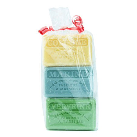Zestaw mydeł marsylskich 3x125g Kolońskie, Morskie, Werbena dla mężczyzny