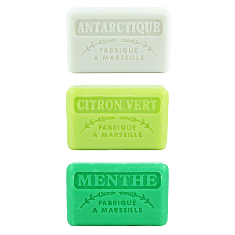 Zestaw mydeł marsylskich 3x125g Antarktyda Limonka Mięta Zestaw mydeł marsylskich 3x125g Antarktyda Limonka Mięta