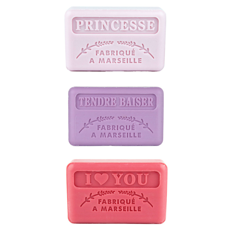 Zestaw mydeł marsylskich 3x125g Księżniczka Namiętny Pocałunek I Love You Zestaw mydeł marsylskich 3x125g Księżniczka Namiętny Pocałunek I Love You