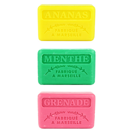 Zestaw mydeł marsylskich 3x125g Ananas Mięta Granat
