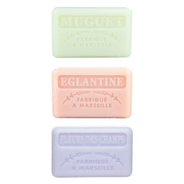 Zestaw mydeł marsylskich 3x125g Konwalia Kwiatowe Polne Kwiaty