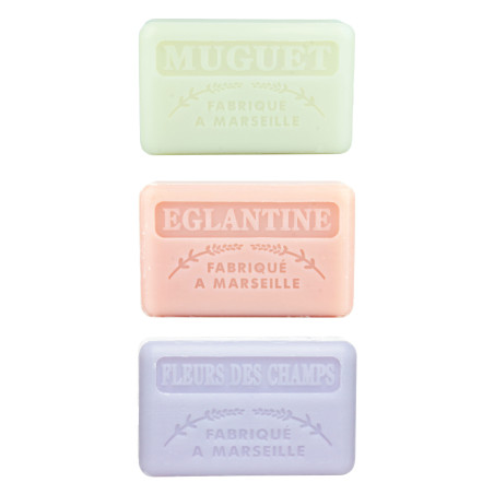 Zestaw mydeł marsylskich 3x125g Konwalia Kwiatowe Polne Kwiaty