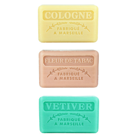 Zestaw mydeł marsylskich 3x125g Kolońskie Kwiat Tytoniu Wetiwer