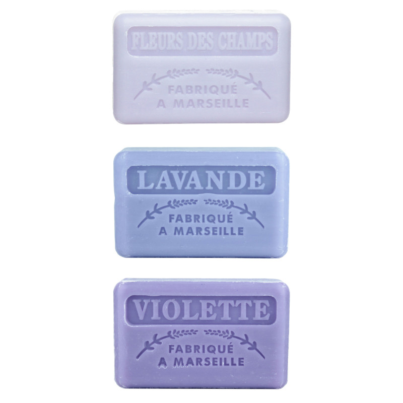Zestaw mydeł marsylskich 3x125g Polne Kwiaty Lawenda Fiołek Zestaw mydeł marsylskich 3x125g Polne Kwiaty Lawenda Fiołek