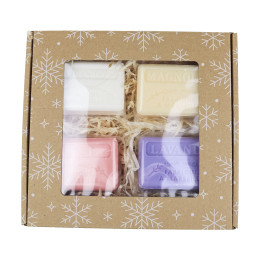 Zestaw mydeł marsylskich 4x125g Kozie Mleko Magnolia Róża Lawenda