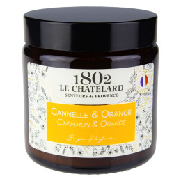 Sojowa świeca zapachowa Cynamon Pomarańcza Le Chatelard 1802 80g zapach Świąt