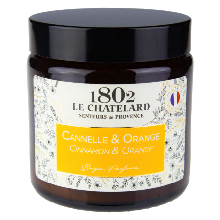 Sojowa świeca zapachowa Cynamon Pomarańcza Le Chatelard 1802 80g zapach Świąt