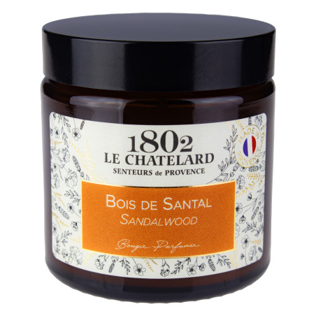 Sojowa świeca zapachowa Drzewo Sandałowe Le Chatelard 1802 80g zapach Świąt